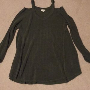 Umgee open shoulder sweater
